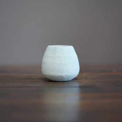 Robin's Egg / Orange Mini Dino Vase #JT380A