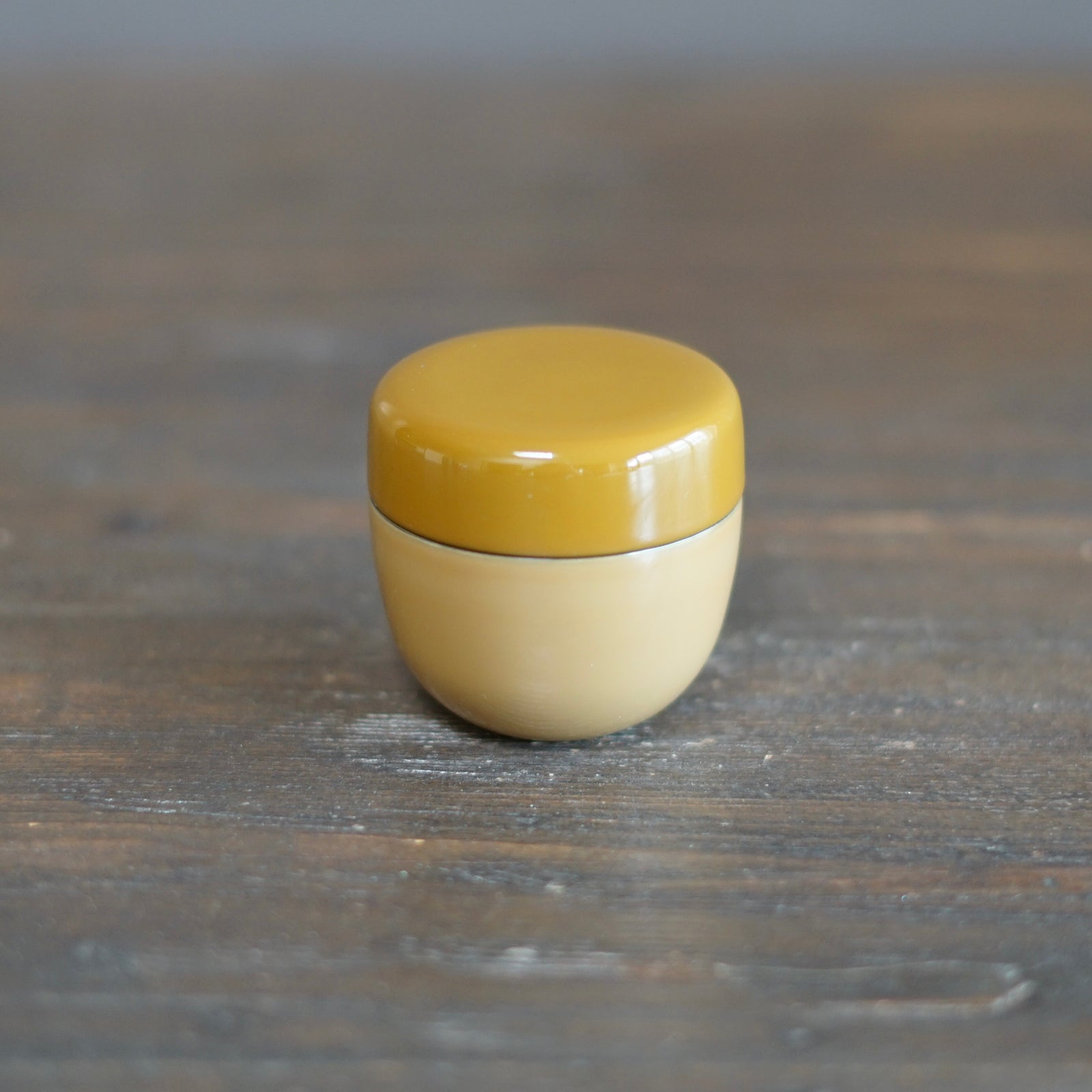 Small Yellow NATSUME Matcha Container #KU38C