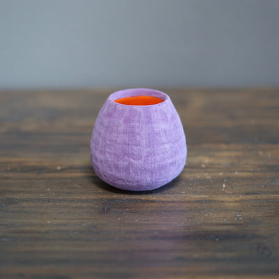 Lavender / Orange Mini Dino Vase #JT380E