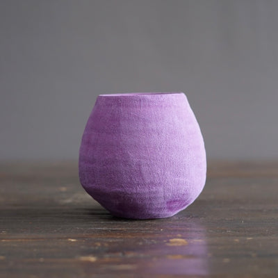 Lavender / Orange Small Dino Vase #JT442A