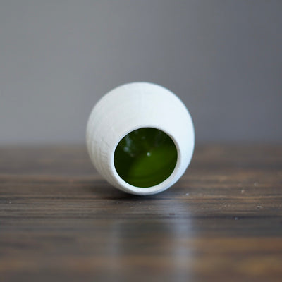 White / Ivy Green Mini Dino Vase #JT384