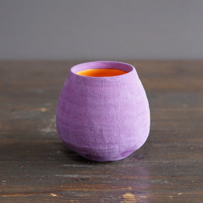 Lavender / Orange Small Dino Vase #JT442A