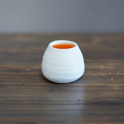 White / Orange Mini Dino Vase #JT385
