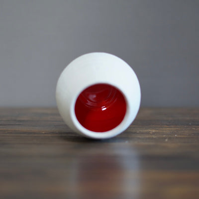 White / Red Small Dino Vase #JT382B