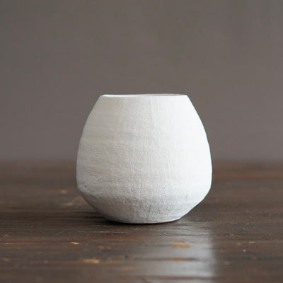 White / Orange Small Dino Vase #JT442G