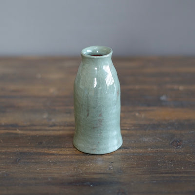 Gray Gloss / Brown Mini Bottle Vase #JT377A