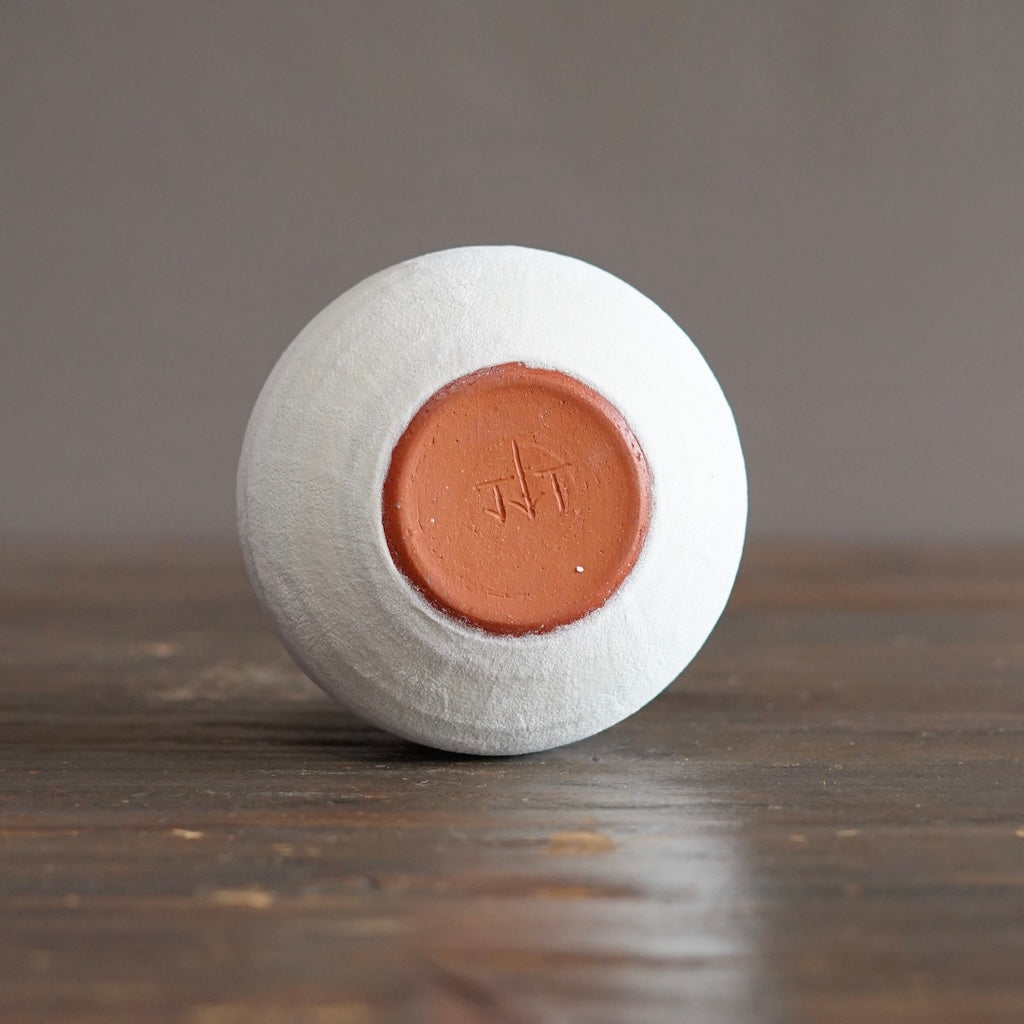 White / Orange Small Dino Vase #JT442G