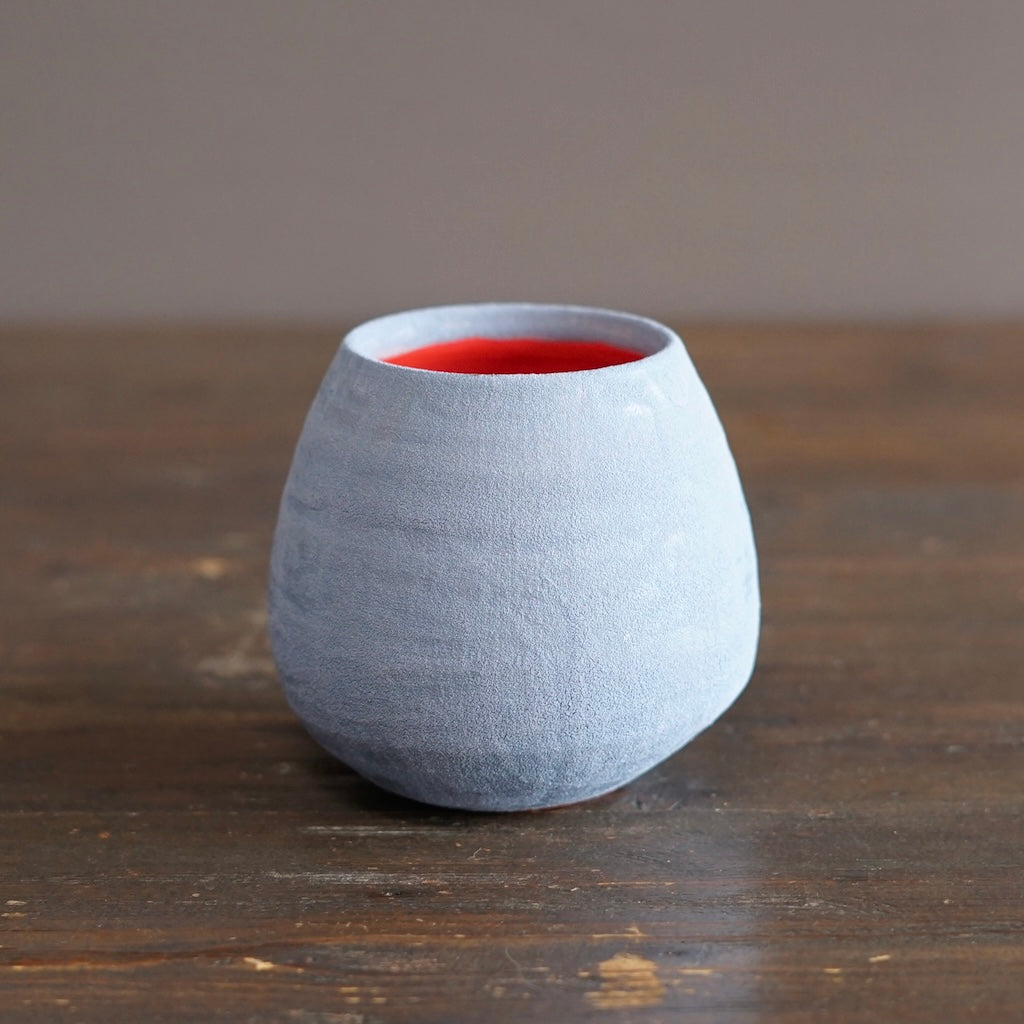 Robin's Egg / Red Small Dino Vase #JT442J