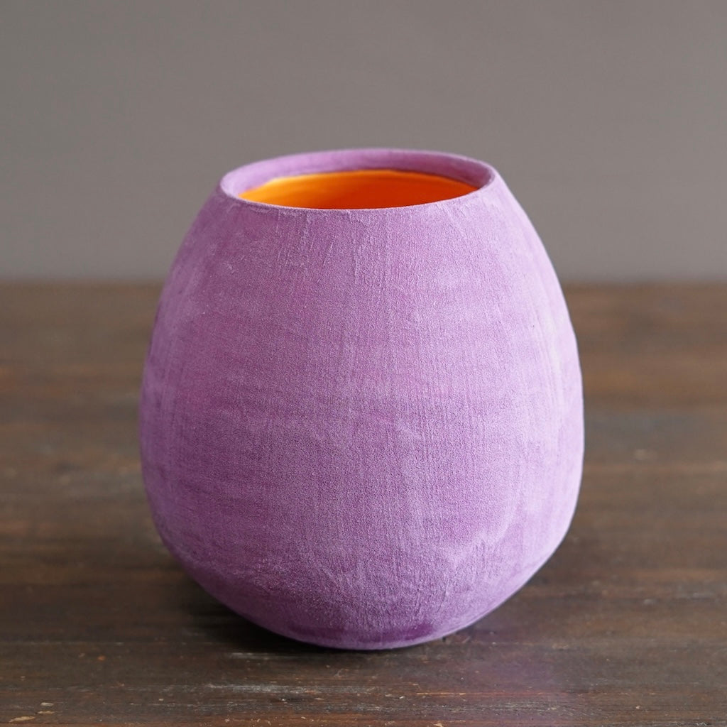 Lavender / Orange Dino Vase #JT440E