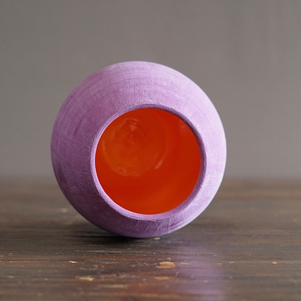 Lavender / Orange Dino Vase #JT440E