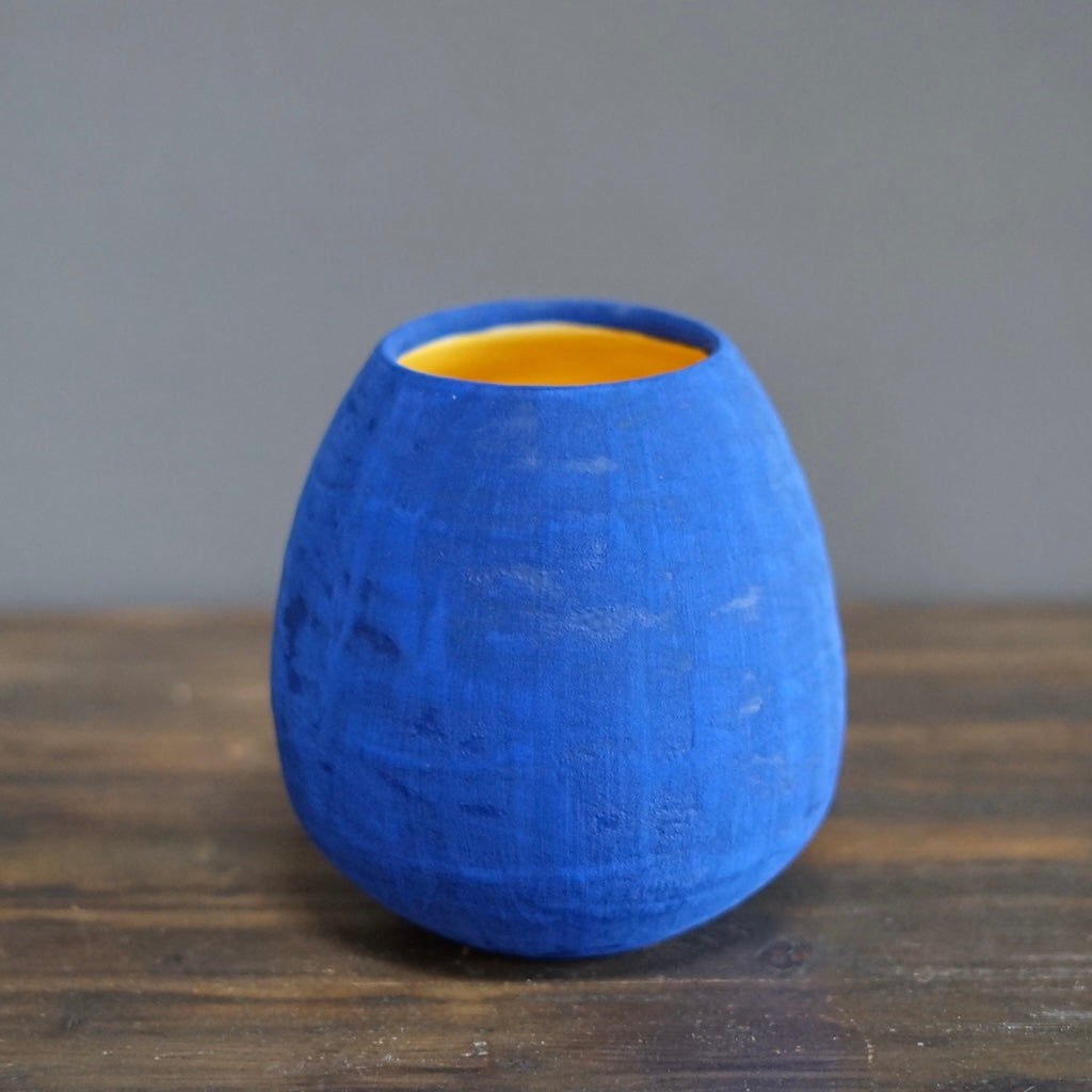 Blue / Yellow Dino Vase #JT376B