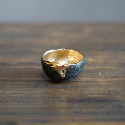 Gilded Coal GUINOMI Sake Cup #HT433B