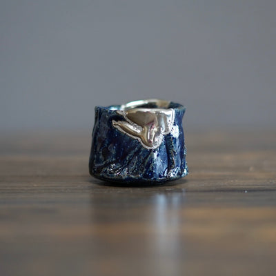Silver Ocean GUINOMI Sake Cup #HT434A