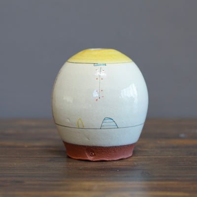 "Schematics" Small Globe Form Vase #BC43