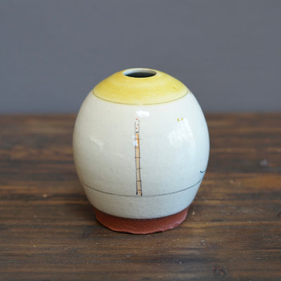 "Schematics" Small Globe Form Vase #BC43
