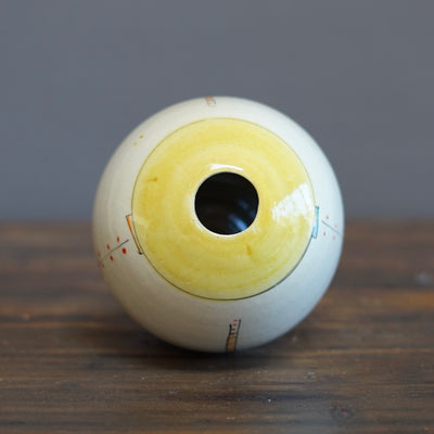 "Schematics" Small Globe Form Vase #BC43