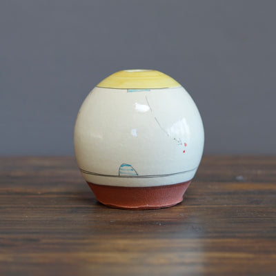 "Schematics" Small Globe Form Vase #BC45