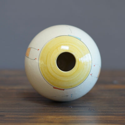 "Schematics" Small Globe Form Vase #BC45