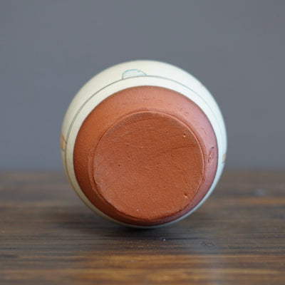 "Schematics" Small Globe Form Vase #BC45