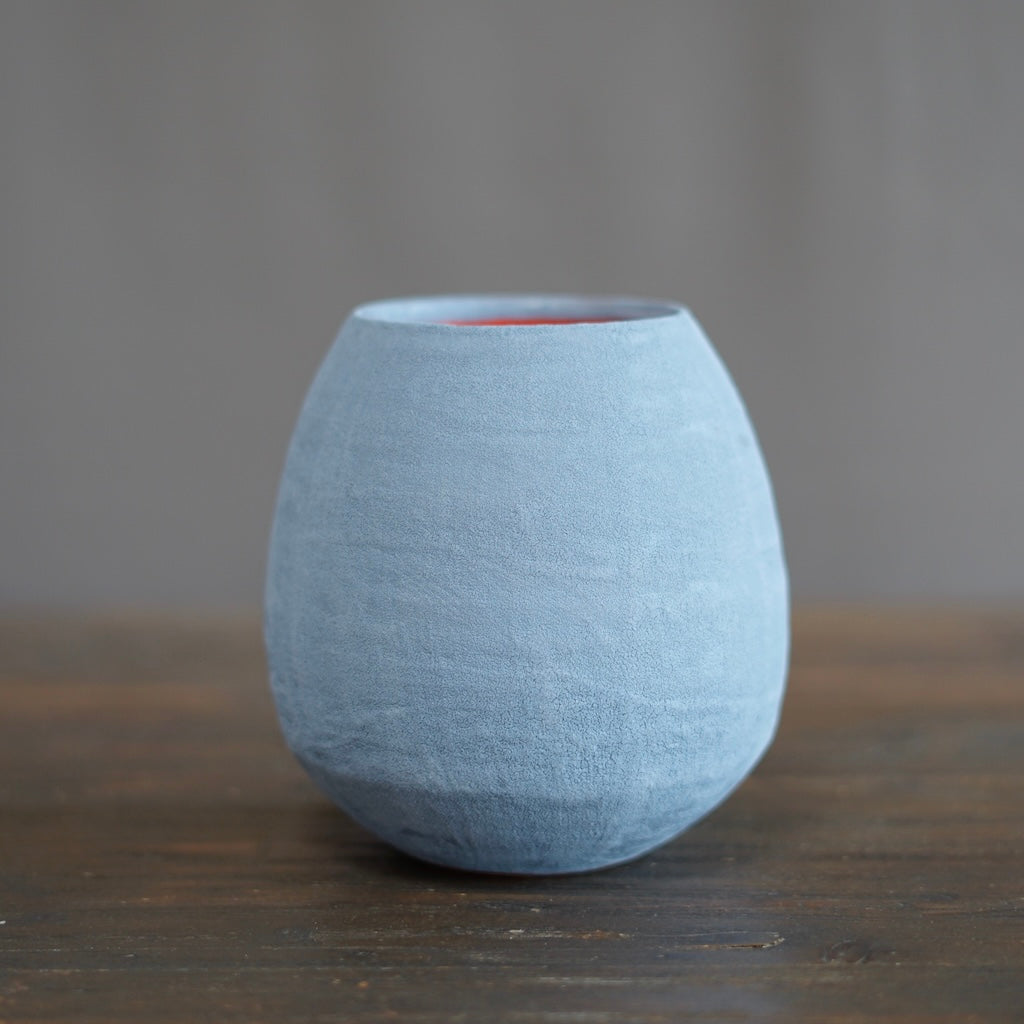 Silver Grey / Red Dino Vase #JT409A