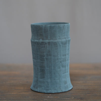 Coal Blue / Red Column Vase #JT410A