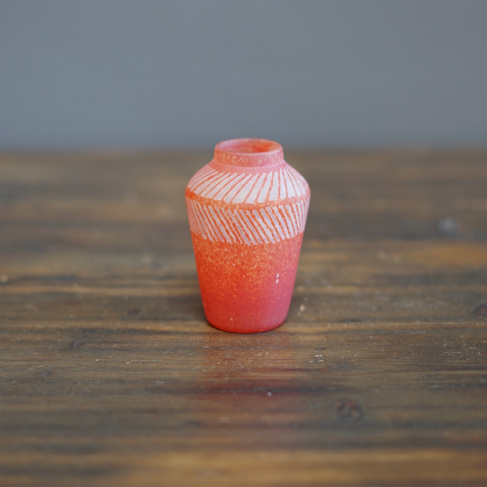 Orange Etched Bud Vase #YY3B