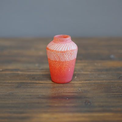 Orange Etched Bud Vase #YY3B