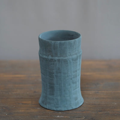 Coal Blue / Red Column Vase #JT410A