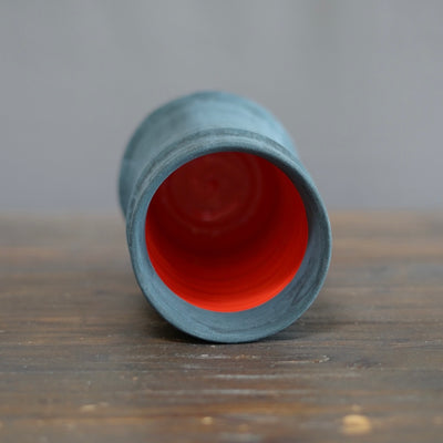 Coal Blue / Red Column Vase #JT410A