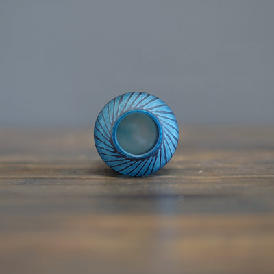 Blue Etched Bud Vase #YY3C
