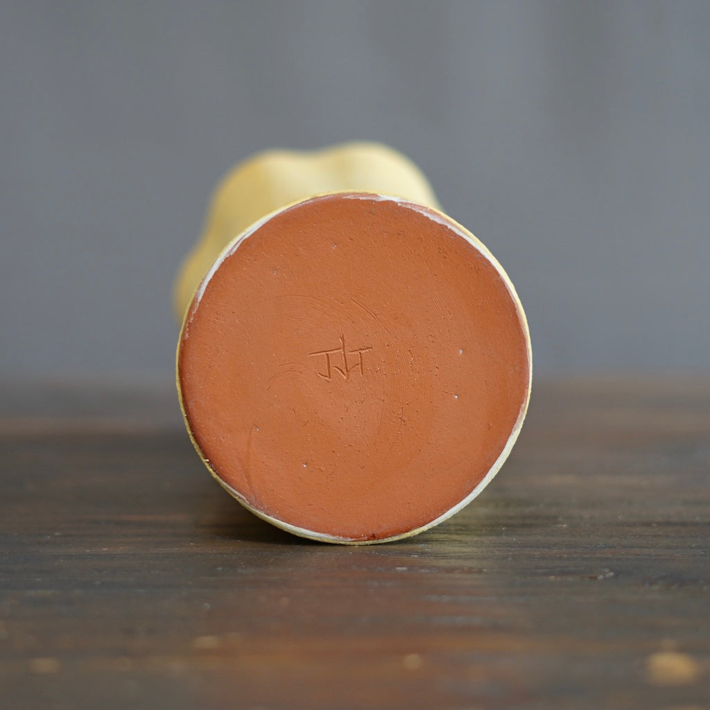 Yellow / Orange Fluted Vase #JT412