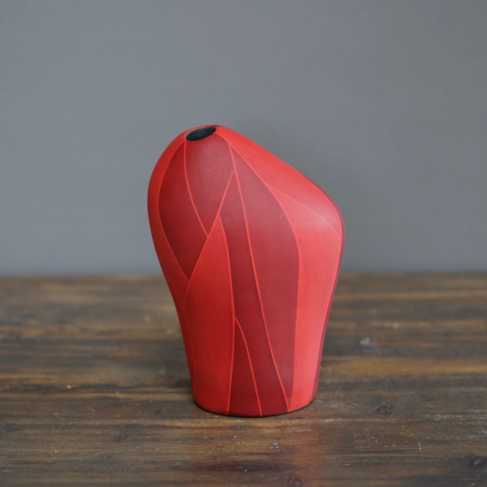 Small Red Flower Vase #AY5
