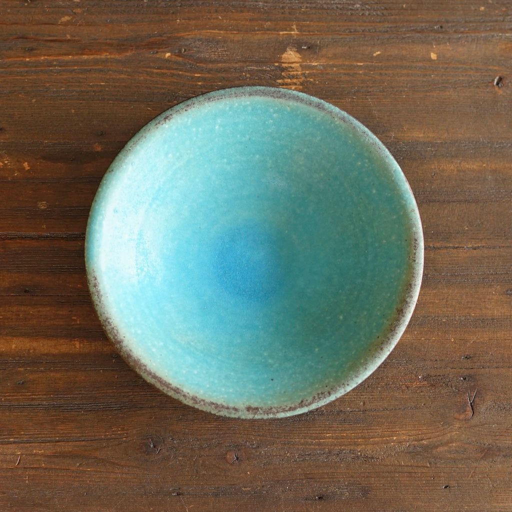 Turquoise Small Shallow Bowl #MS006G