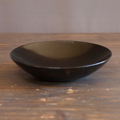 Black Japanese Zelkova Shallow Lacquer Bowl #G4712BKA
