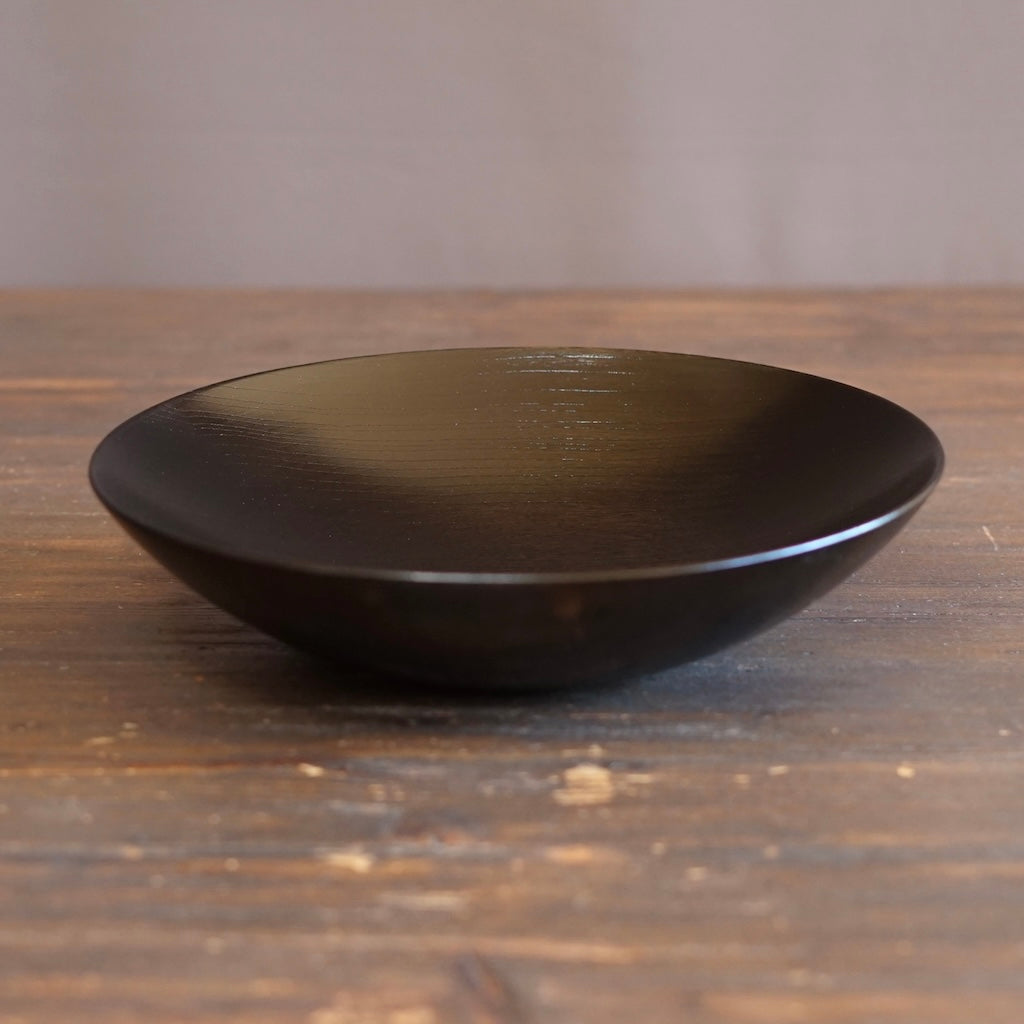 Black Japanese Zelkova Shallow Bowl #G4712BKB