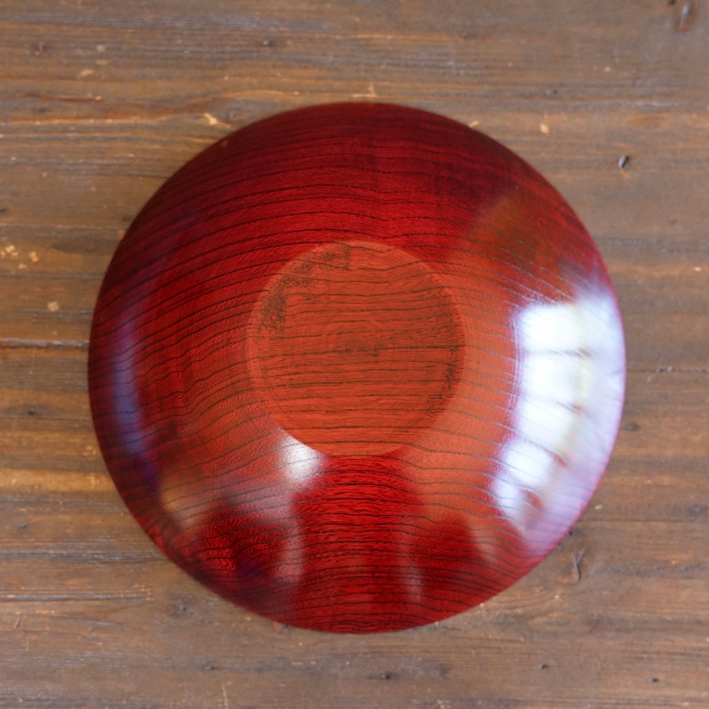 Red Japanese Zelkova Lacquer Shallow Bowl #G4711D