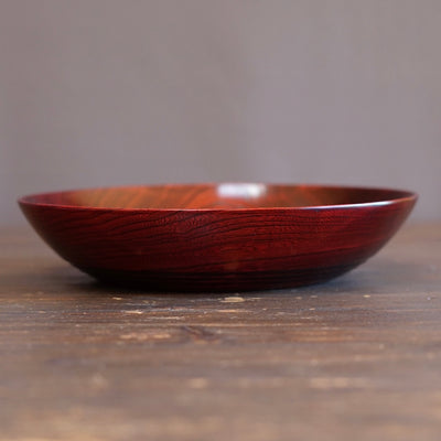 Red Japanese Zelkova Lacquer Serving Bowl #474B