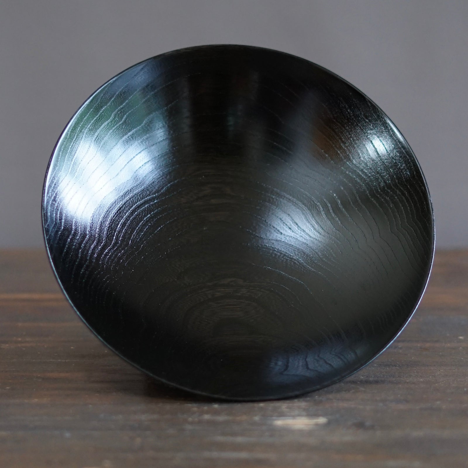 Black Japanese Zelkova Lacquer Shallow Bowl #G4712BKC