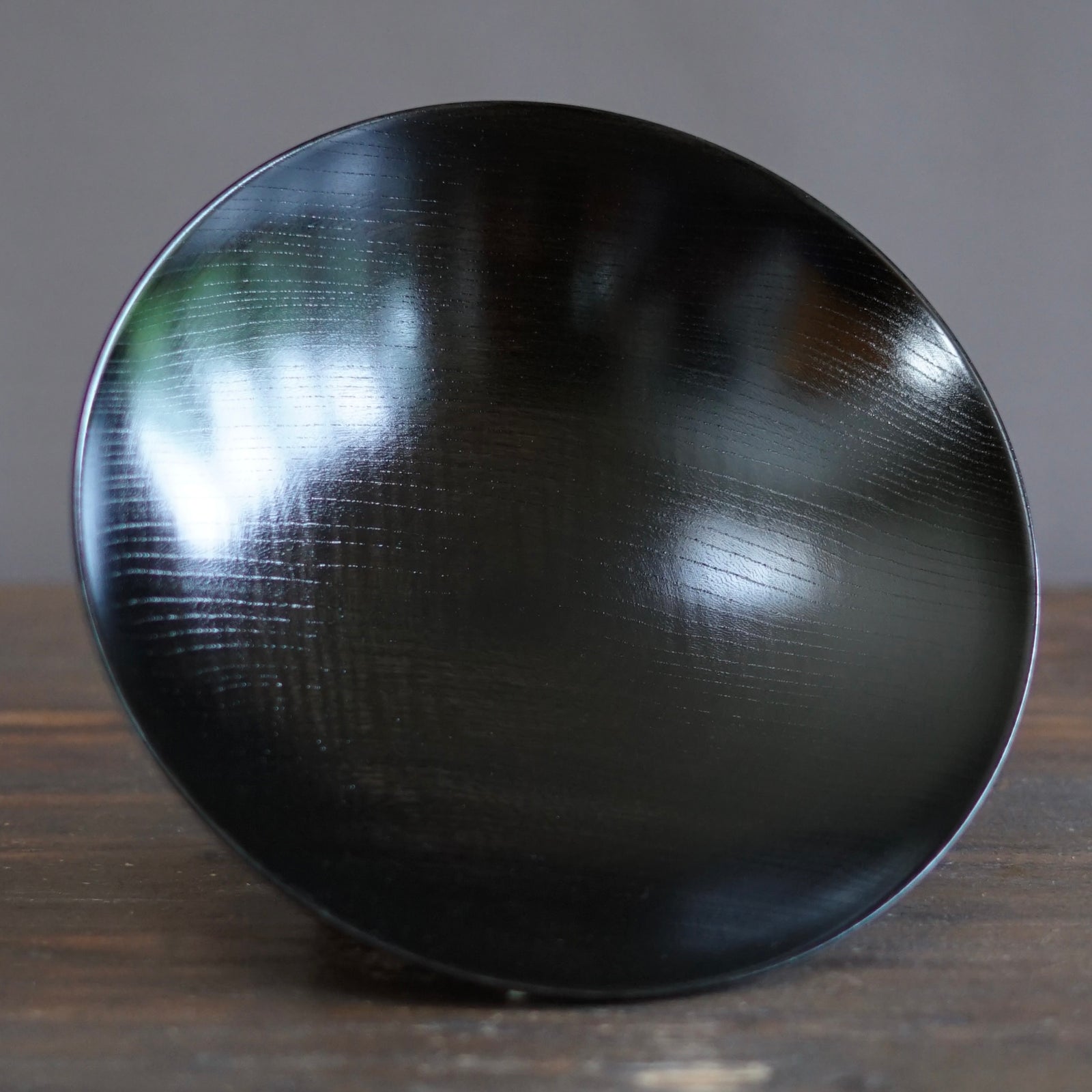 Black Japanese Zelkova Lacquer Shallow Bowl #G4712BKD