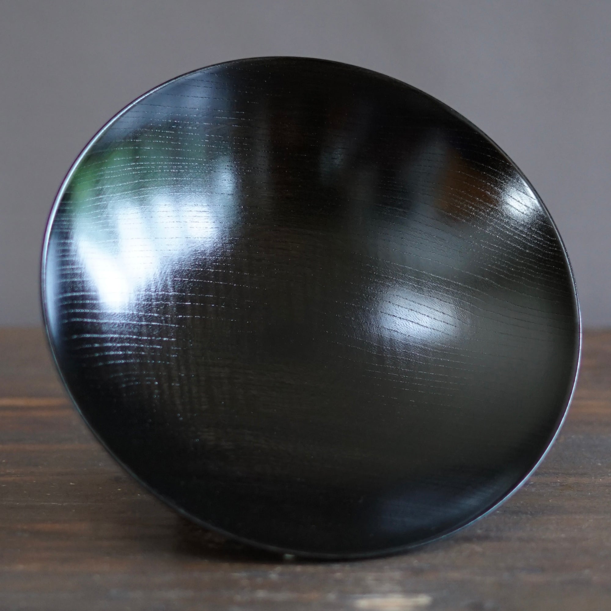 Black Japanese Zelkova Lacquer Shallow Bowl #G4712BKD