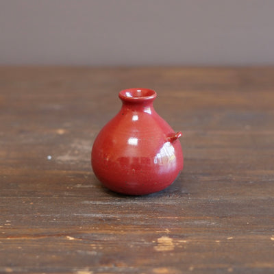 Wood Fired Red Hanging Flower Vase #SY932