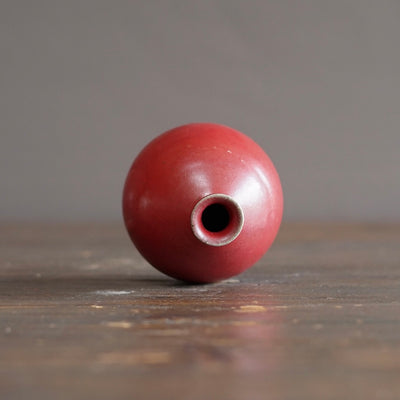 Wood Fired Red Bottle Vase #SY928
