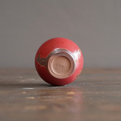 Wood Fired Red Bottle Vase #SY928