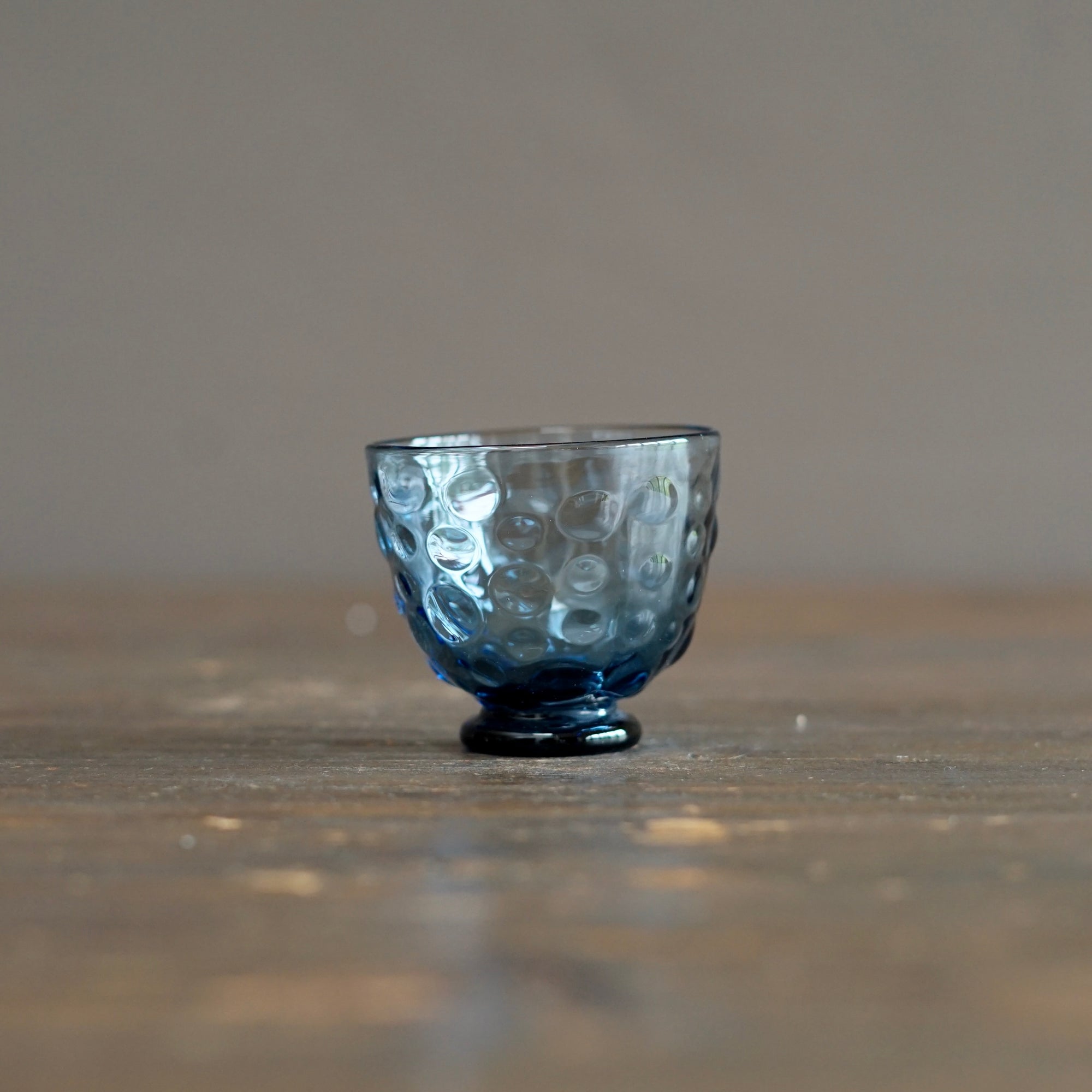 NOTO Blue Dotted Glass GUINOMI Sake Cup