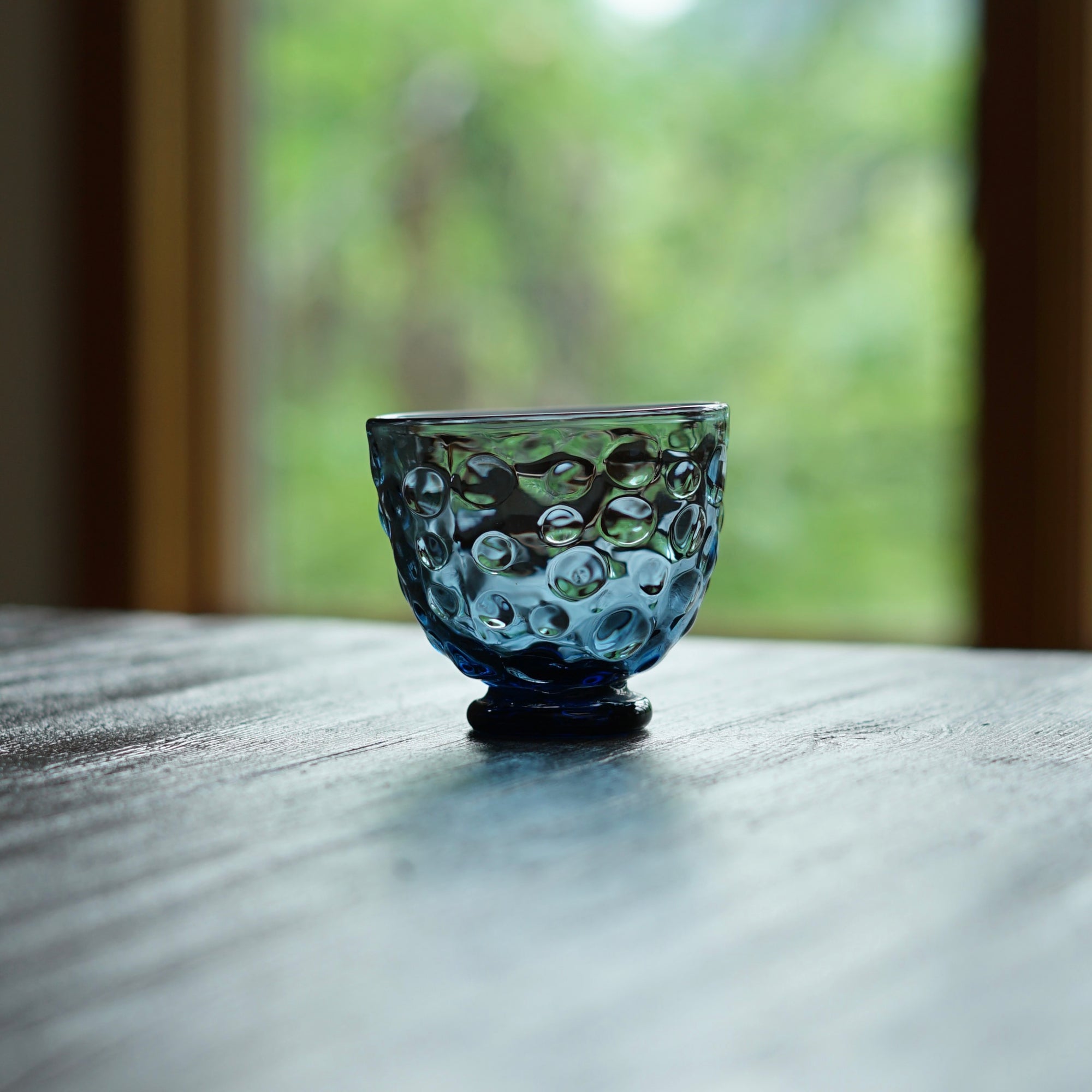 NOTO Blue Dotted Glass GUINOMI Sake Cup
