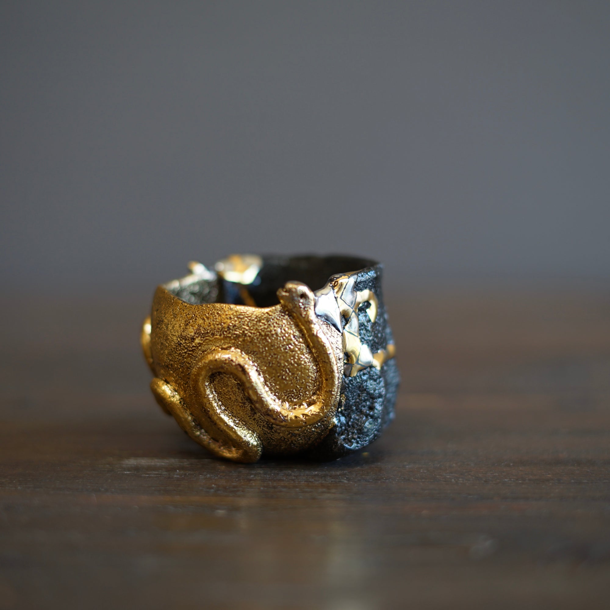 Gilded Snake GUINOMI Sake Cup #HT449