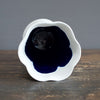 Fluted Flower Vase White / Blue #JT286C