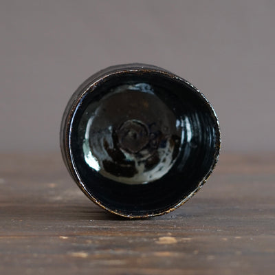 HIKIDASHI GURO "Black Silver" Tea Ceremony Bowl #FQ760B