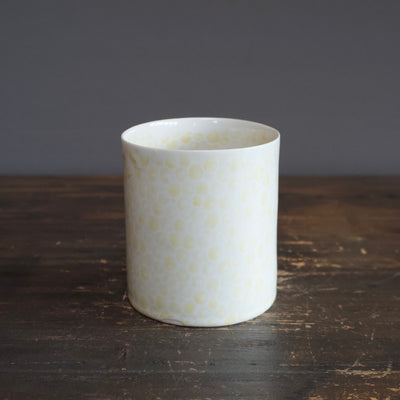 Yellow Dots Large Cylinder Vase #LK752D