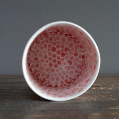 Red Dots Large Cylinder Vase #LK752B